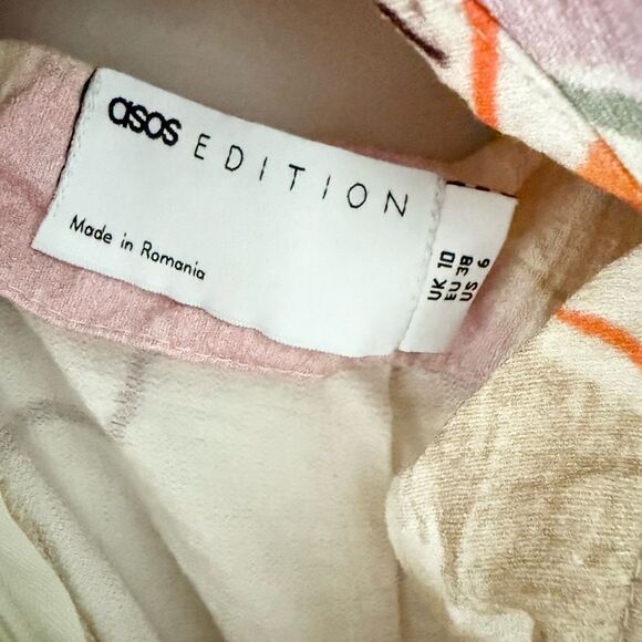 ASOS Edition Strapping Detail Maxi Dress in Stone Art Floral - Size 6 - Picture 7 of 7